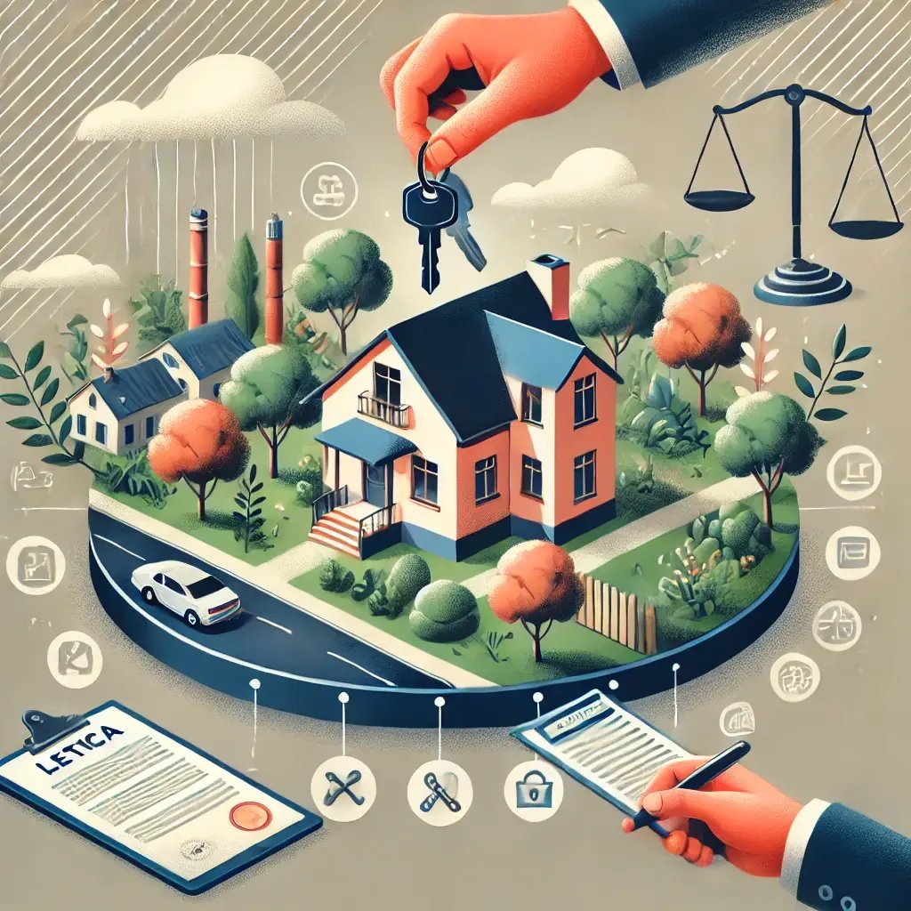DALL·E 2024-12-06 22.11.53 - An engaging and professional illustration depicting the concept of usucapião (adverse possession) i